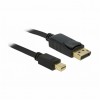 Kabel DisplayPort mini (m) => DisplayPort (m) 3,00m 1.2 4K črn Delock
