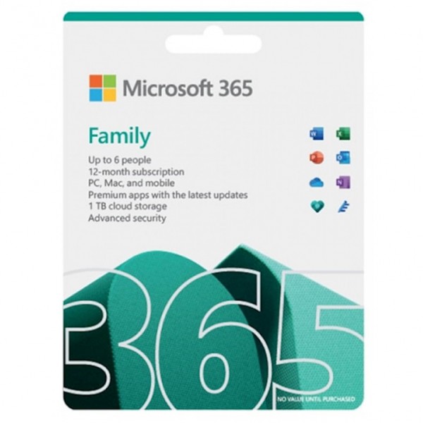 Microsoft 365 Family FPP SLO 32/64bit - 1 letna naročnina do 6 PC (lahko tudi Mac in tablico) (6GQ-01602)