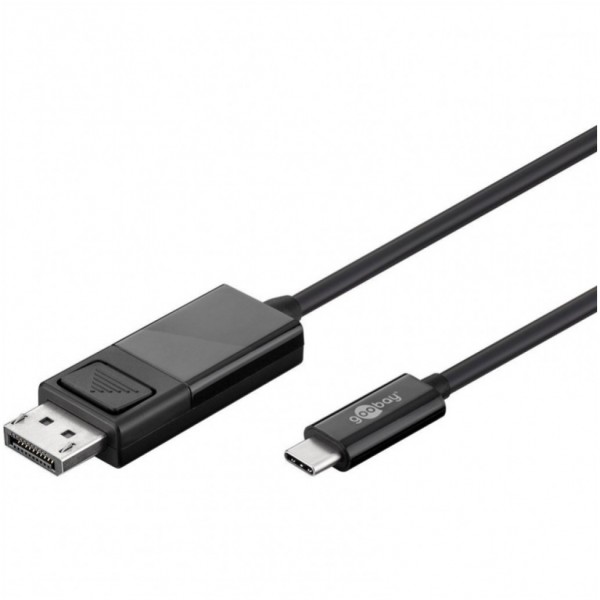Kabel USB-C => DisplayPort 1,2m z zatičem UHD 4K - črn (Goobay)