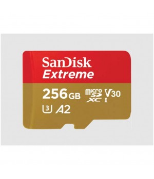 Spominska kartica SDXC-Micro 256GB Sandisk Extreme + SD Adapter 190MB/s-130MB/s A2 C10 V30 UHS-I U3