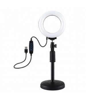 Selfie LED svetlobni obroč Puluz za pametni telefon na stojalu (PU391)
