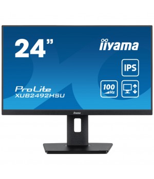 Monitor Iiyama 60,5 cm (23,8") XUB2492HSU-B6 1920x1080 100Hz IPS 0,4ms VGA HDMI DisplayPort 4xUSB3.2 Pivot Zvočniki  2H sRGB99% ProLite