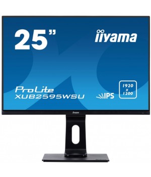 Monitor Iiyama 63,4 cm (25,0") XUB2595WSU-B1 1920x1200 IPS 4ms VGA HDMI DisplayPort 1/2xUSB2.0 Pivot FreeSync zvočniki 