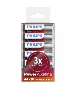 Baterijski vložek Alkalni 1,5V AA/LR6 20 kos blister PHILIPS POWER (mignon)