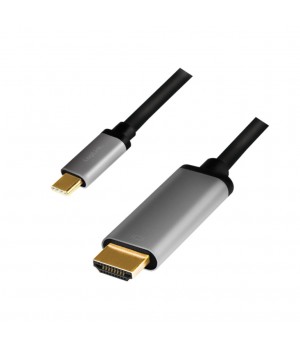 Kabel USB-C 3.2 Gen1 => HDMI 2.0 1,8m UHD 4K@60HZ ALU črn Logilink (CUA0101)