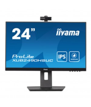 Monitor Iiyama 60,5 cm (23,8") XUB2490HSUC-B5 1920x1080 IPS 5ms VGA HDMI DisplayPort USB2.0 Pivot Kamera Zvočniki  sRGB99%