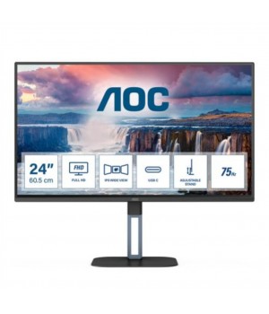 Monitor AOC 60,5 cm (23,8") 24V5C 1920x1080 75Hz IPS 4ms HDMI DisplayPort USB-C 65W 4xUSB3.2 Pivot Zvočniki  3H sRGB119% FreeSync E-Line