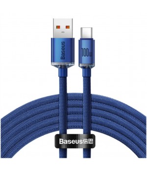 Kabel USB-C => USB-A 2.0 tekstil ovoj 1,20m 100W 20V/5A Baseus Crystal Shine moder (CAJY000403) 