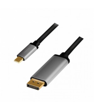Kabel USB-C => DisplayPort 1,80m 4K alu črno siv LogiLink (CUA0100)