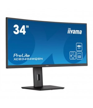 Monitor Iiyama 86,4 cm (34,0") XCB3494WQSN-B5 3440x1440 Curved 120Hz VA 0,4ms HDMI DisplayPort USB-C 65W 4xUSB3.0 HAS 120Hz Zvočniki  sRGB99% KVM RJ45