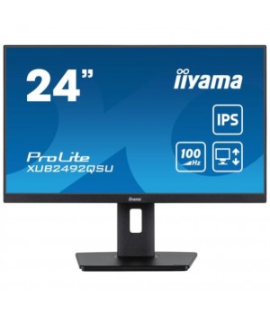 Monitor Iiyama 60,5 cm (23,8") XUB2492QSU-B1 2560x1440 100Hz IPS 0,5ms HDMI DisplayPort 4xUSB3.2 Pivot Zvočniki  sRGB99% FreeSync ProLite
