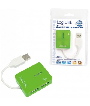 HUB USB 2.0 4portni LogiLink SMILE zelen