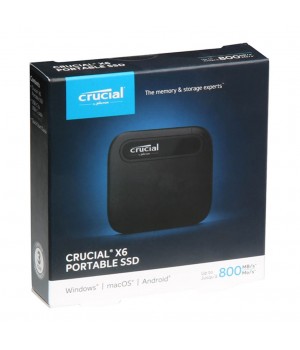 Crucial Portable SSD X6 2TB Schwarz Externe Solid-State-Drive, USB 3.2 Gen 2 Typ-C