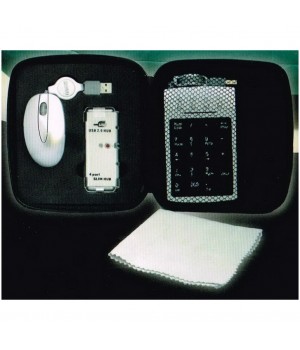 Potovalni komplet Port - primerno za notesnike (mini miška + numerična tipkovnica + USB HUB + čistilo)