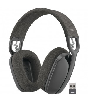 Slušalke brezžične naglavne Bluetooth + USB stereo Logitech Zone Vibe 125 z mikrofonom sive