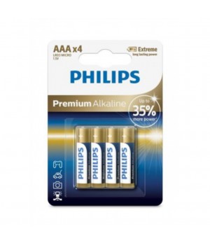Baterijski vložek Philips 1,5V AAA/LR3 4 kos Philips Premium Alkalne Blister (LR03M4B/10)