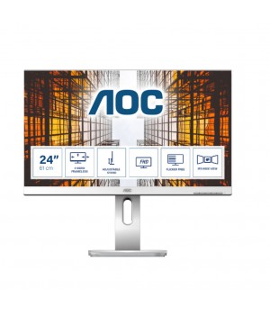 Monitor AOC 60,9 cm (24,0") X24P1 1920x1200 IPS 4ms VGA DVI HDMI DisplayPort Pivot zvočniki 1/4xUSB3.1  sRGB 99% - sive barve