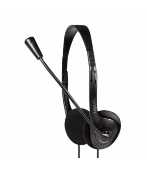 Slušalke LogiLink 3.5 z mikrofonom in nadzorom glasnosti enojni jack priklop (HS0055)