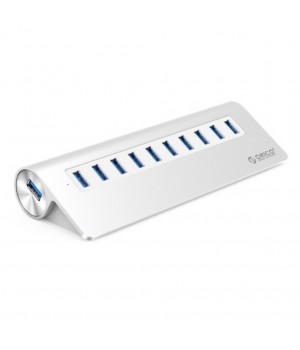 HUB USB 3.0 10portni + napajalnik srebrn ALU ORICO (M3H10)