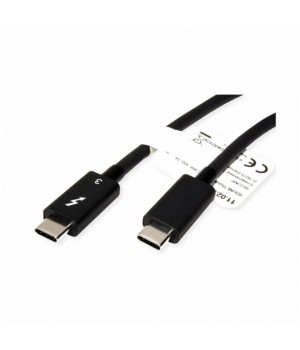 Kabel USB-C => USB-C (Thunderbolt 3, USB 4.0 Gen4)  0,5m 40GBit/s 5A Roline črn