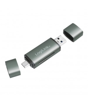 Zunanji čitalec kartic LogiLink USB 3.2 Gen1 za SD microSD srebrn (CR0043)