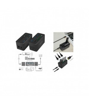 Priklopna postaja USB-C => 3xUSB 3.0 2xUSB-C(PD 60W) 1x 4K HDMI čitalec kartic microSD SD CF 1x RJ45 Logilink (UA0370)