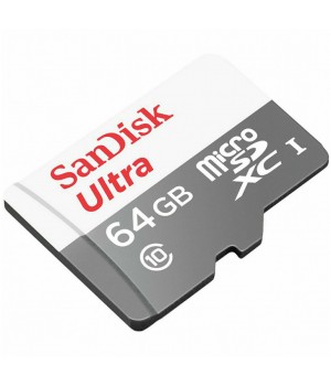 FLASH  SDXC-Micro  64GB Sandisk - 100MB/s Ultra C10 UHS-I (SDSQUNR-064G-GN3MA) + adapter